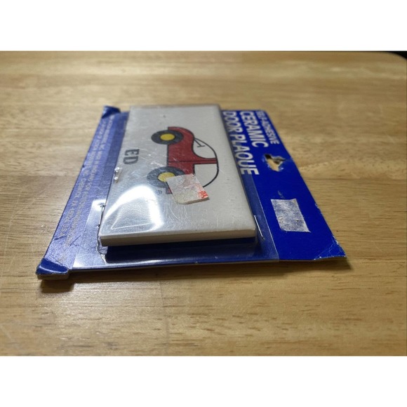 Vintage Retro ED Red Car New Dead Stock Ceramic Door Name Plaque Wall Sign 1984 - Picture 7 of 12